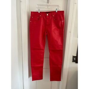 Purple Brand P001 Red Wax Coated Fim Pants